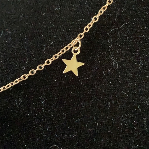 Gold tone butterfly and stars necklace - Picture 2 of 4